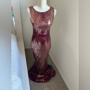 XUCTHHC sparkly long red dress